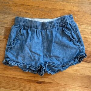 J.Crew Crewcuts Ruffled Blue Jean Shorts